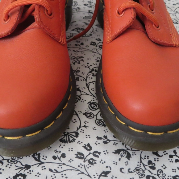 COPY - Dr Martens 1460 Pascal Smooth Orange Leather Ankle Boots RARE Discontinu… - Picture 6 of 11